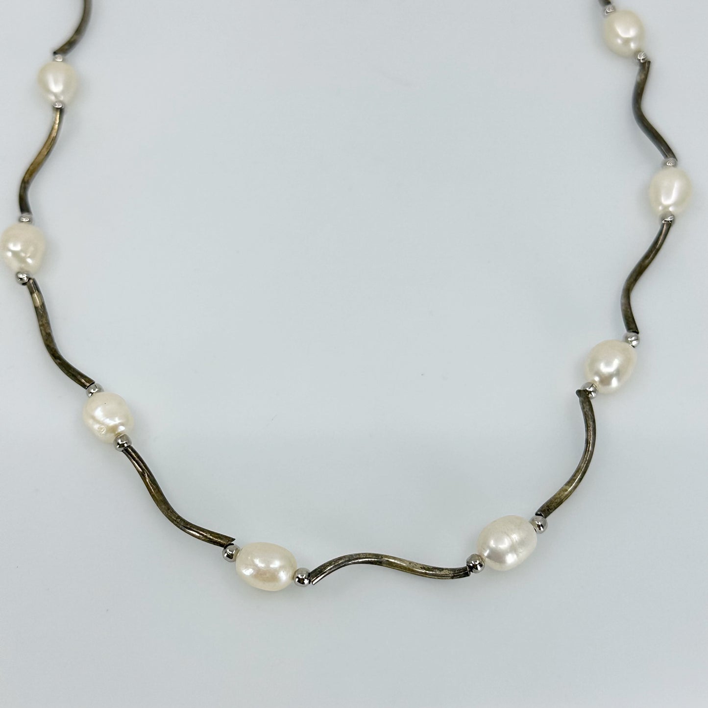 Silver Tone freshwater pearl necklace