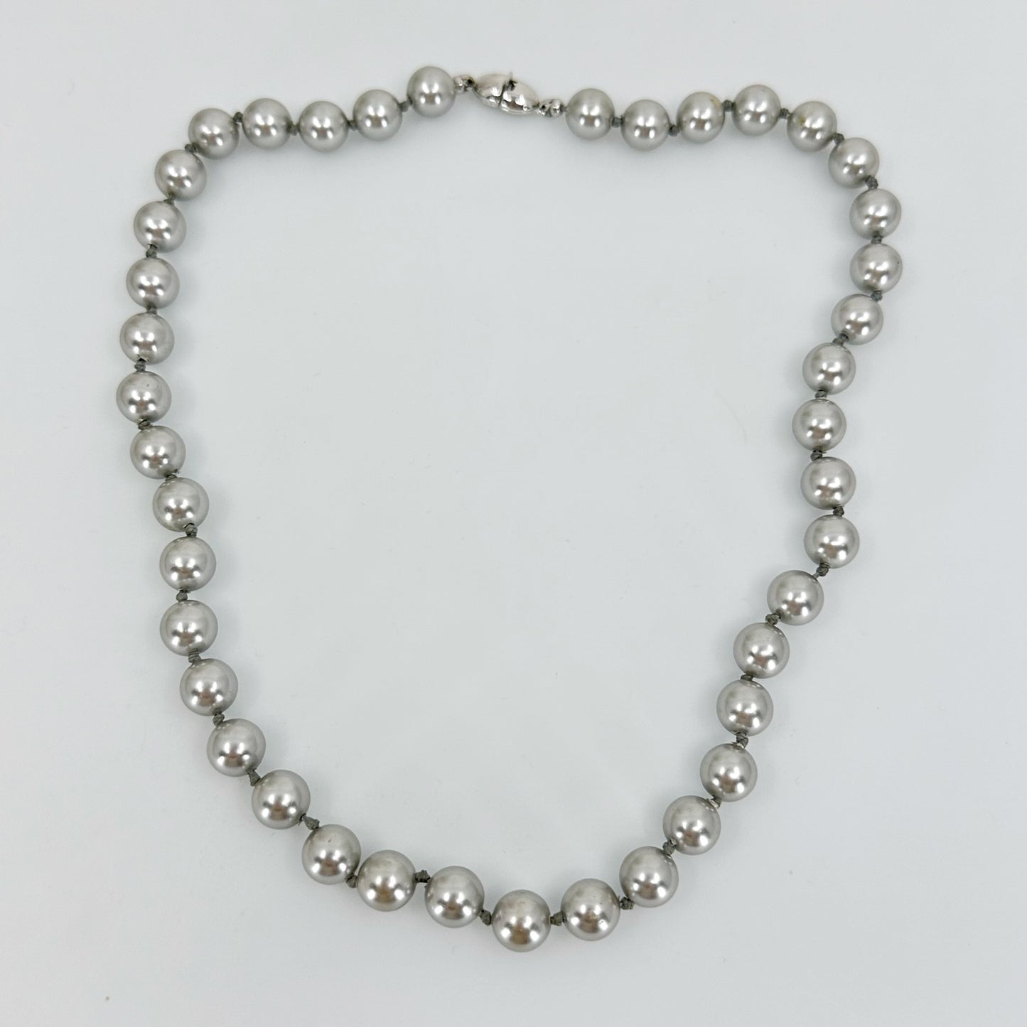 Monet Silver Tone gray pearl necklace