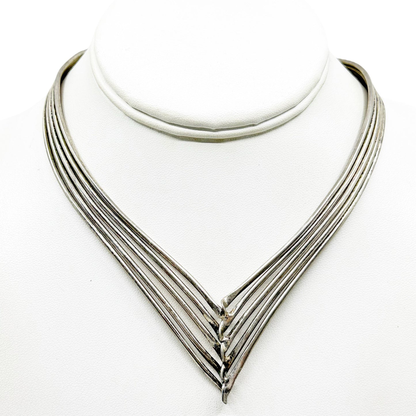 Mexican silver plated wire necklace