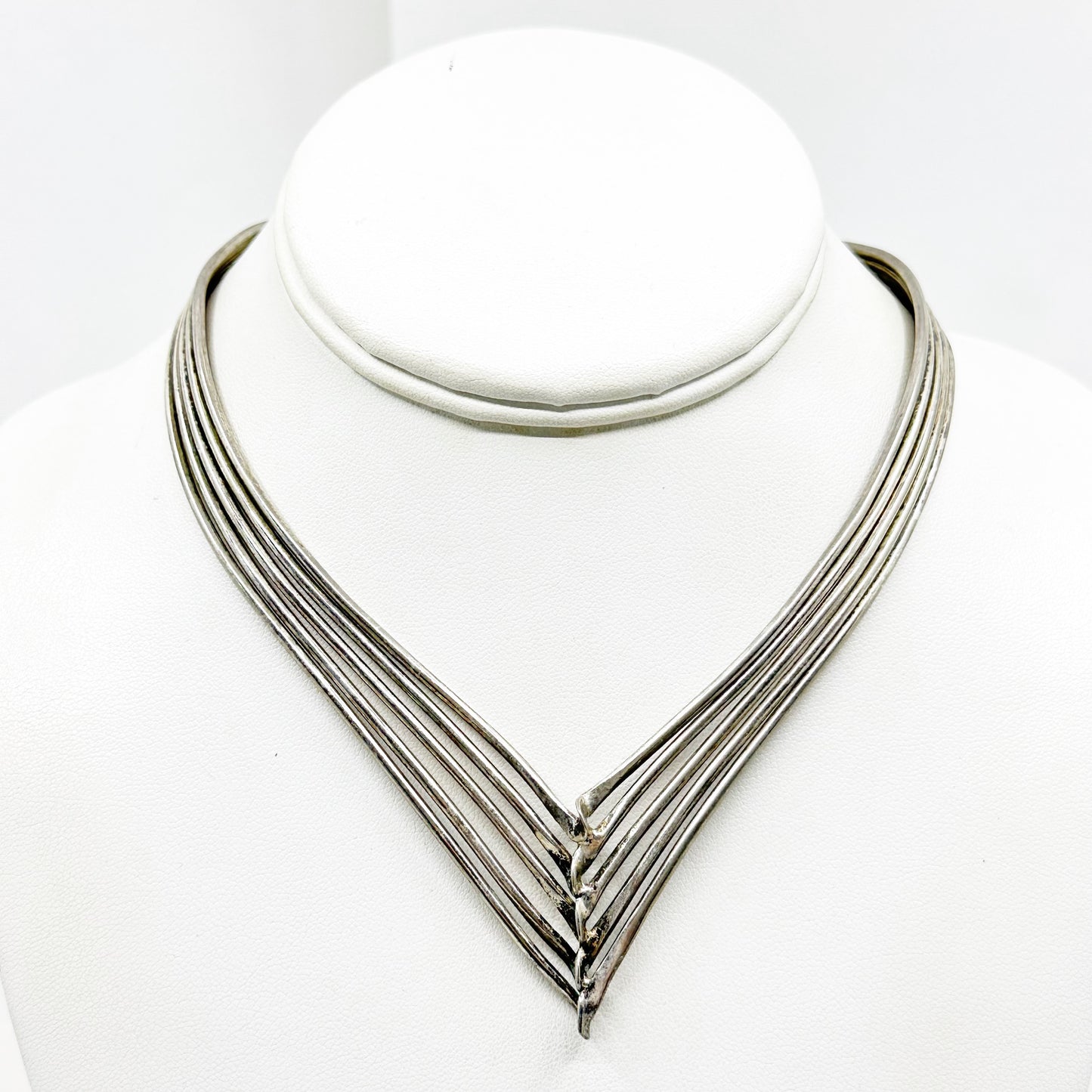 Mexican silver plated wire necklace