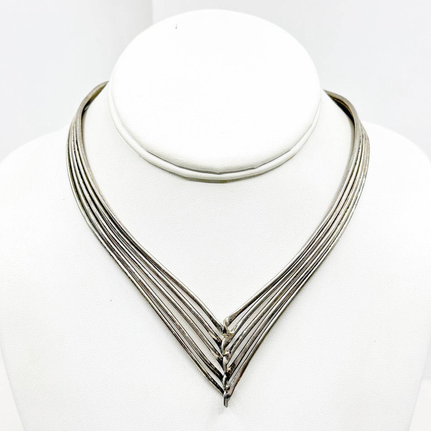 Mexican silver plated wire necklace