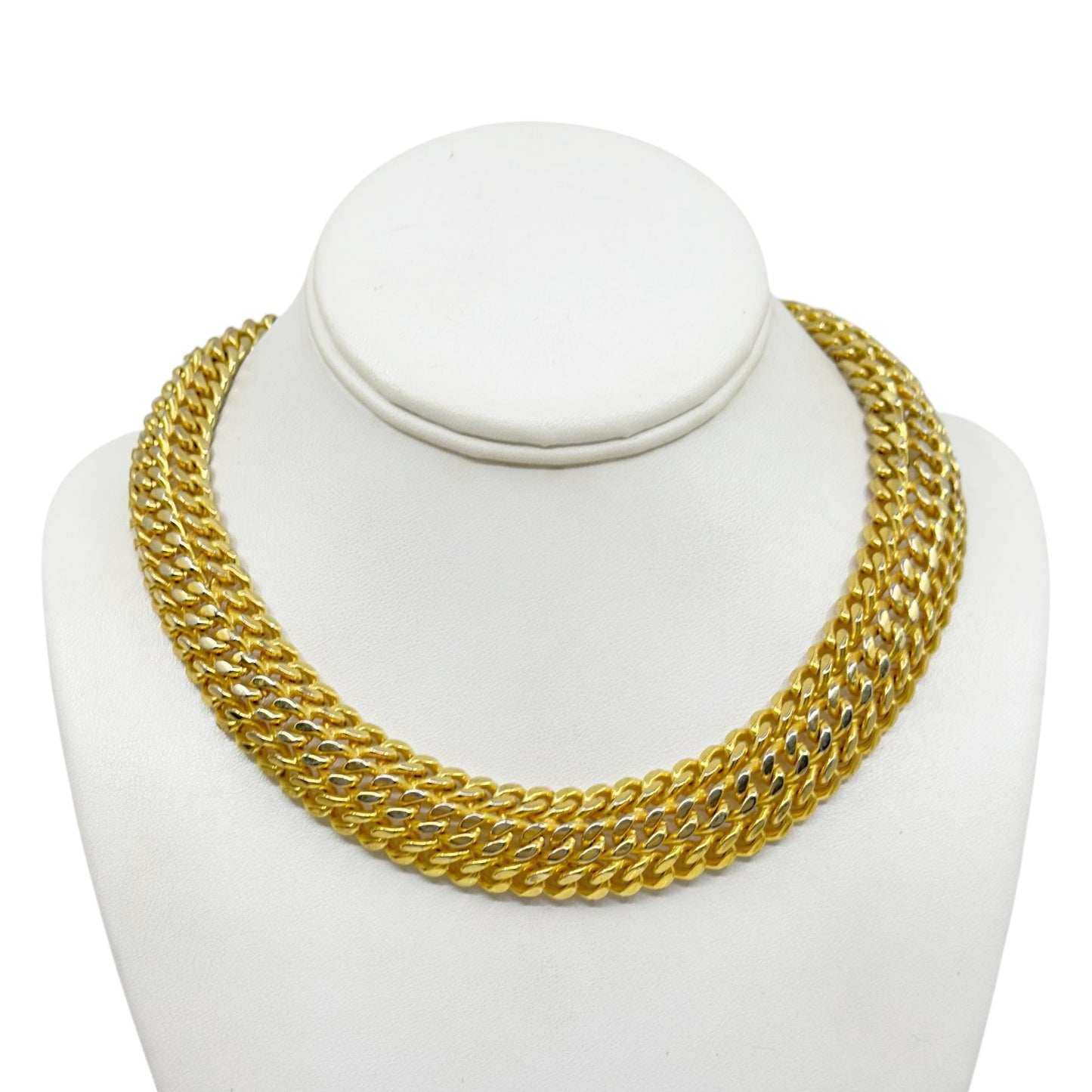 Vintage Gold tone triple chain necklace