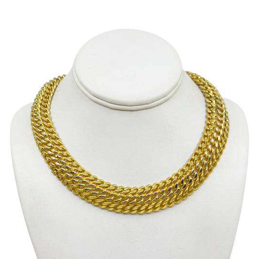 Vintage Gold tone triple chain necklace