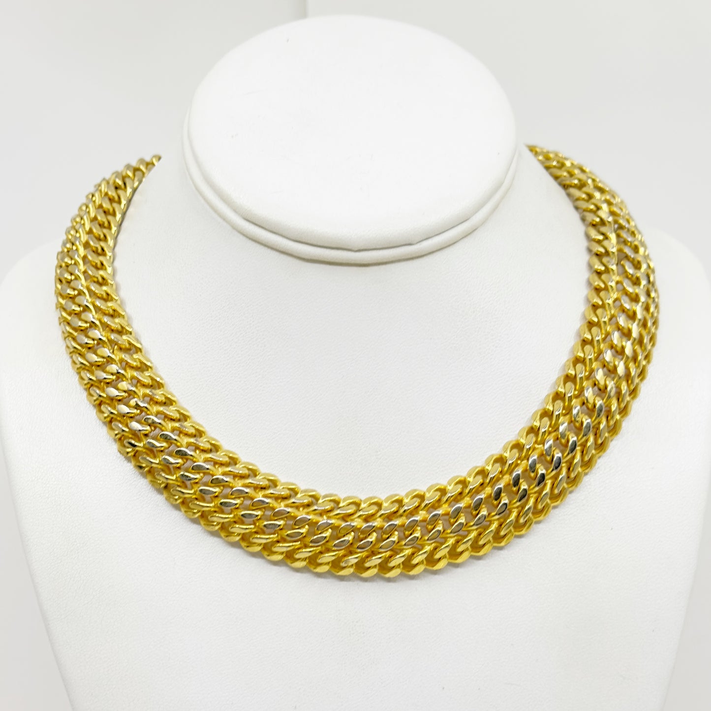 Vintage Gold tone triple chain necklace