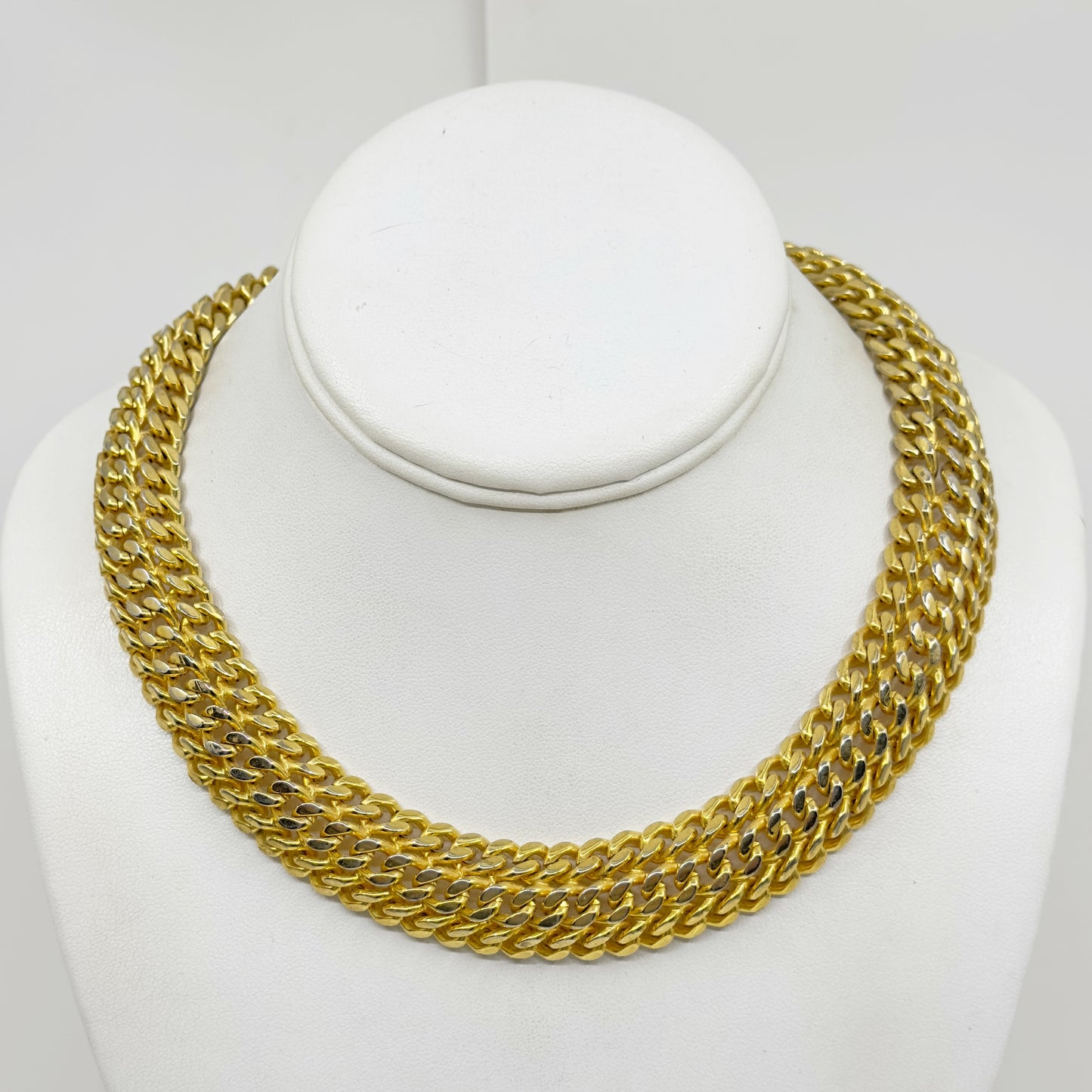 Vintage Gold tone triple chain necklace