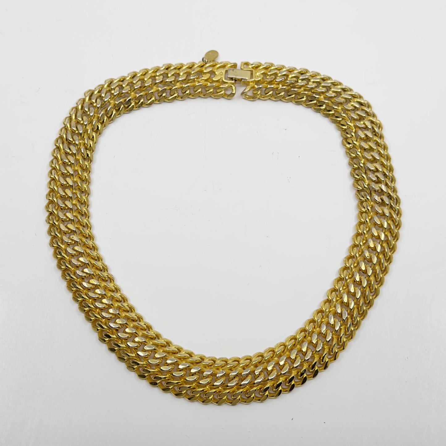 Vintage Gold tone triple chain necklace