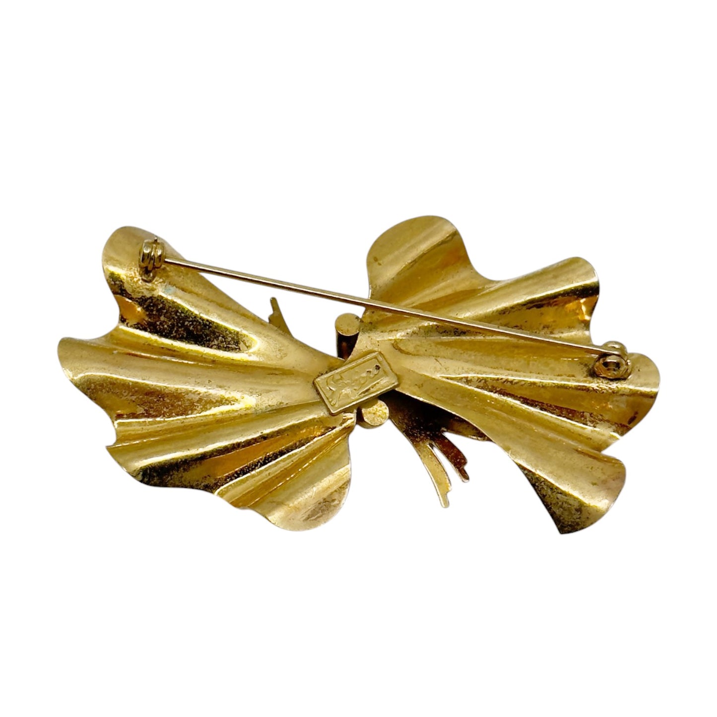 Coro Pegasus Gold tone bow brooch