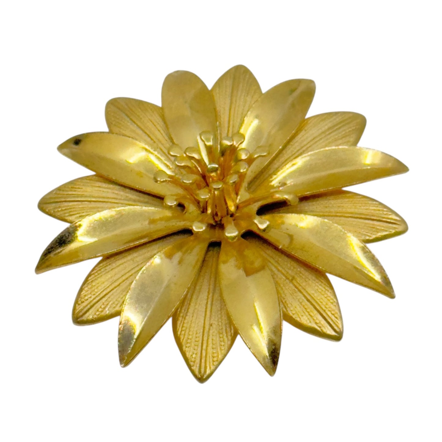 Vintage Gold Tone flower brooch