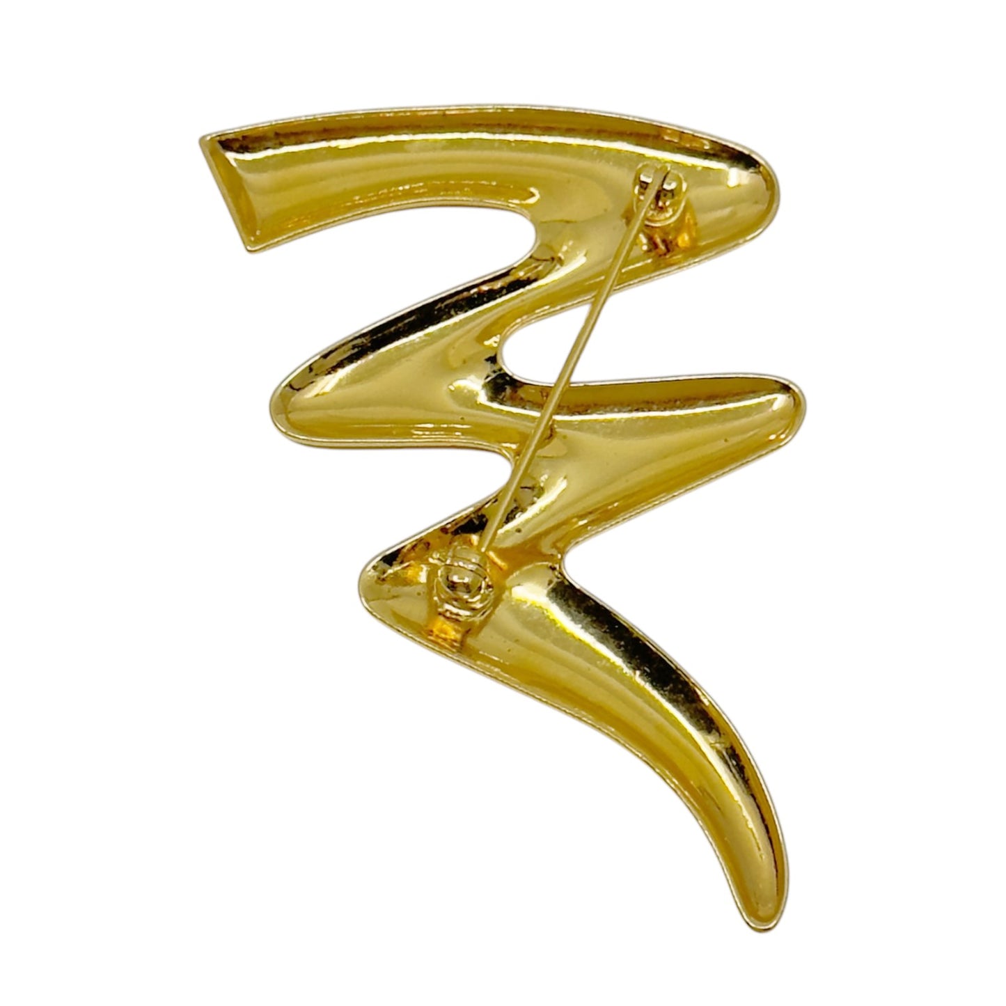 Vintage Gold tone Zig Zag Scribble brooch