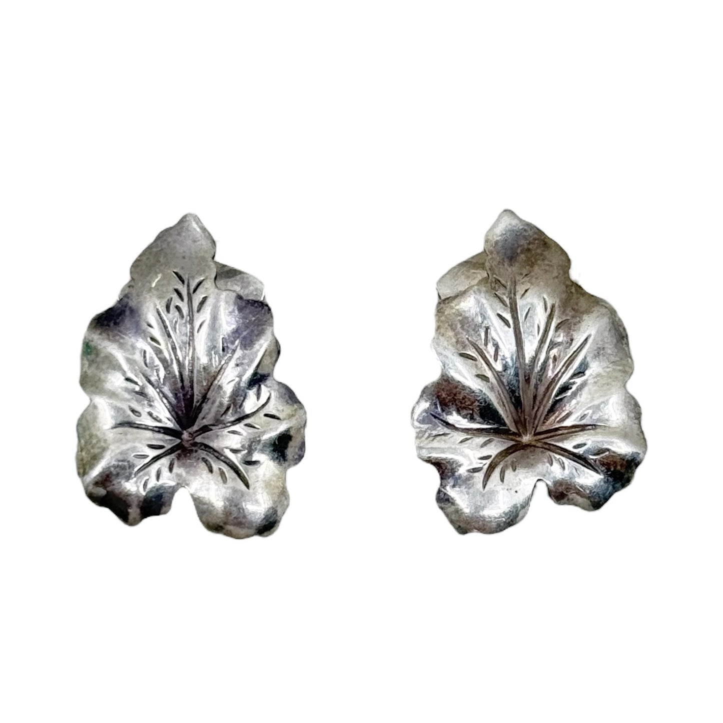 N.E. From Denmark sterling silver leaf clip on earrings - GM63
