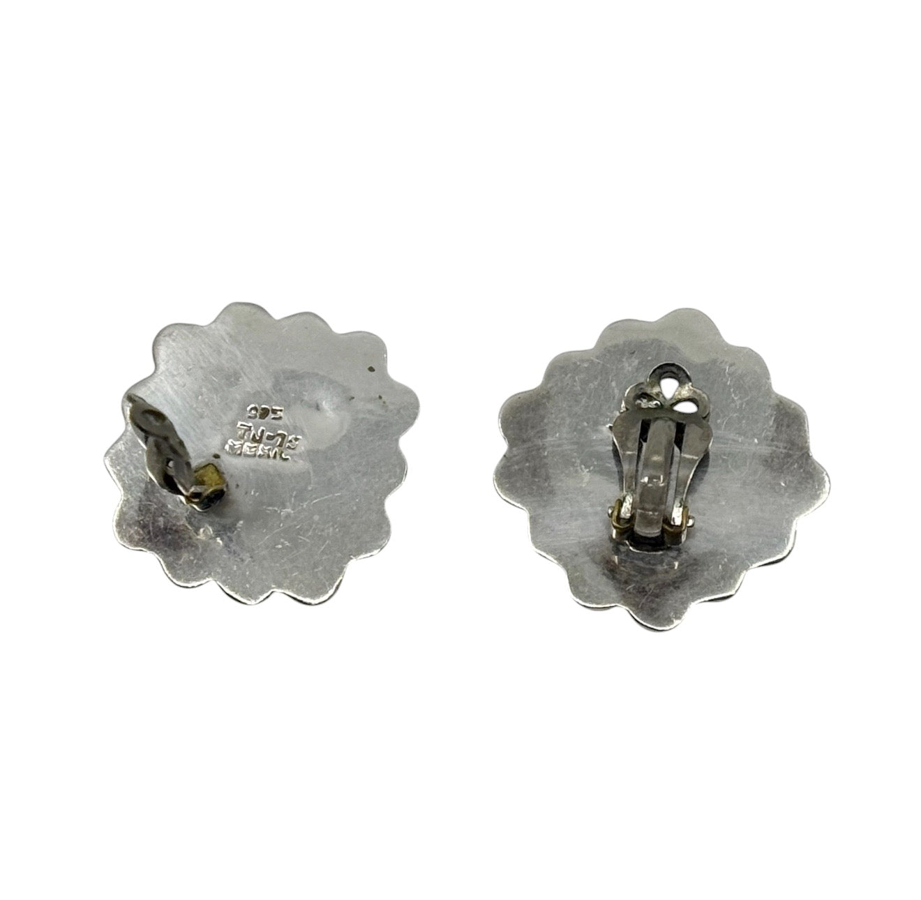 Mexican sterling silver onyx clip on earrings - GM201