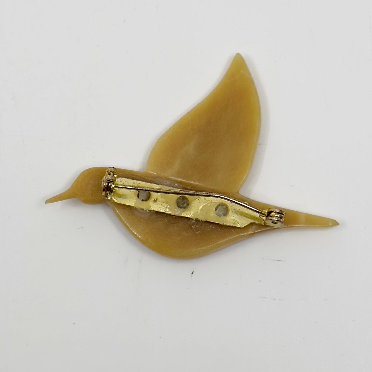 Vintage carved lucite Hummingbird brooch