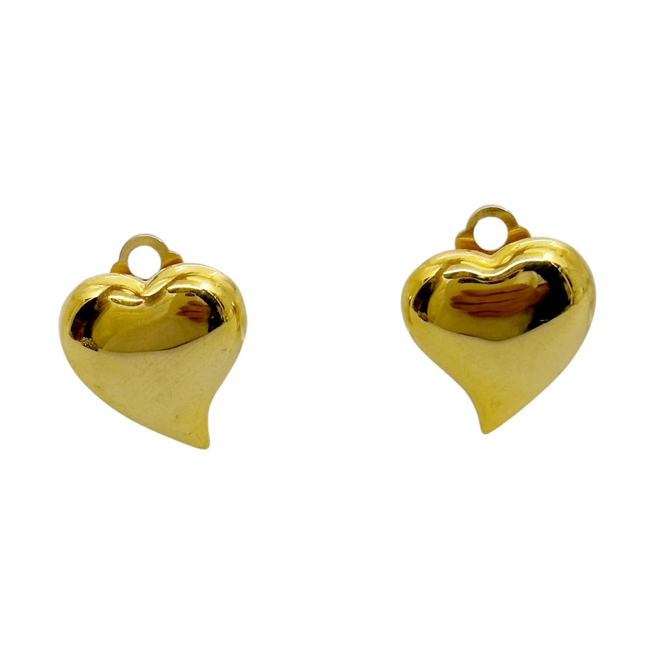 Vintage Gold tone Heart clip on earrings