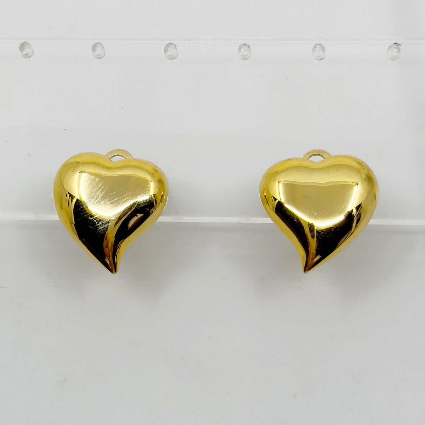 Vintage Gold tone Heart clip on earrings