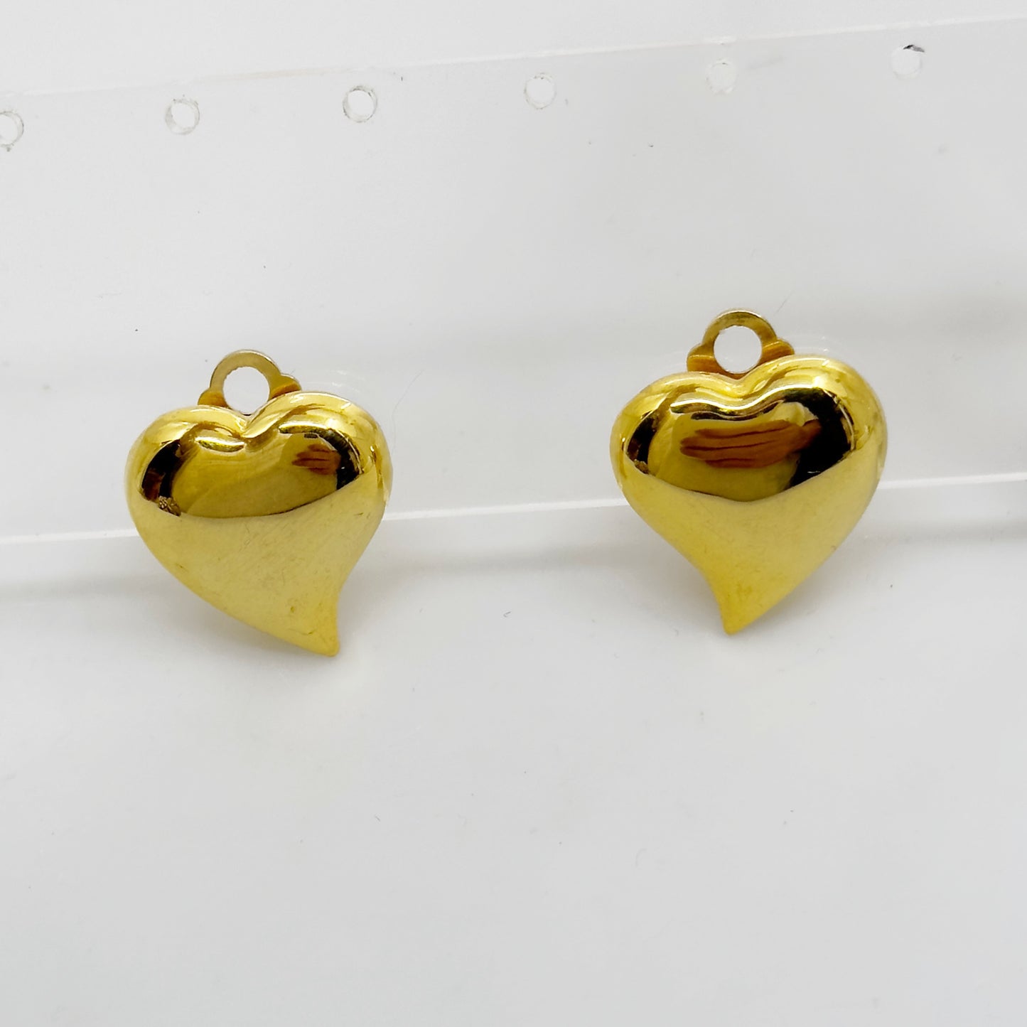 Vintage Gold tone Heart clip on earrings