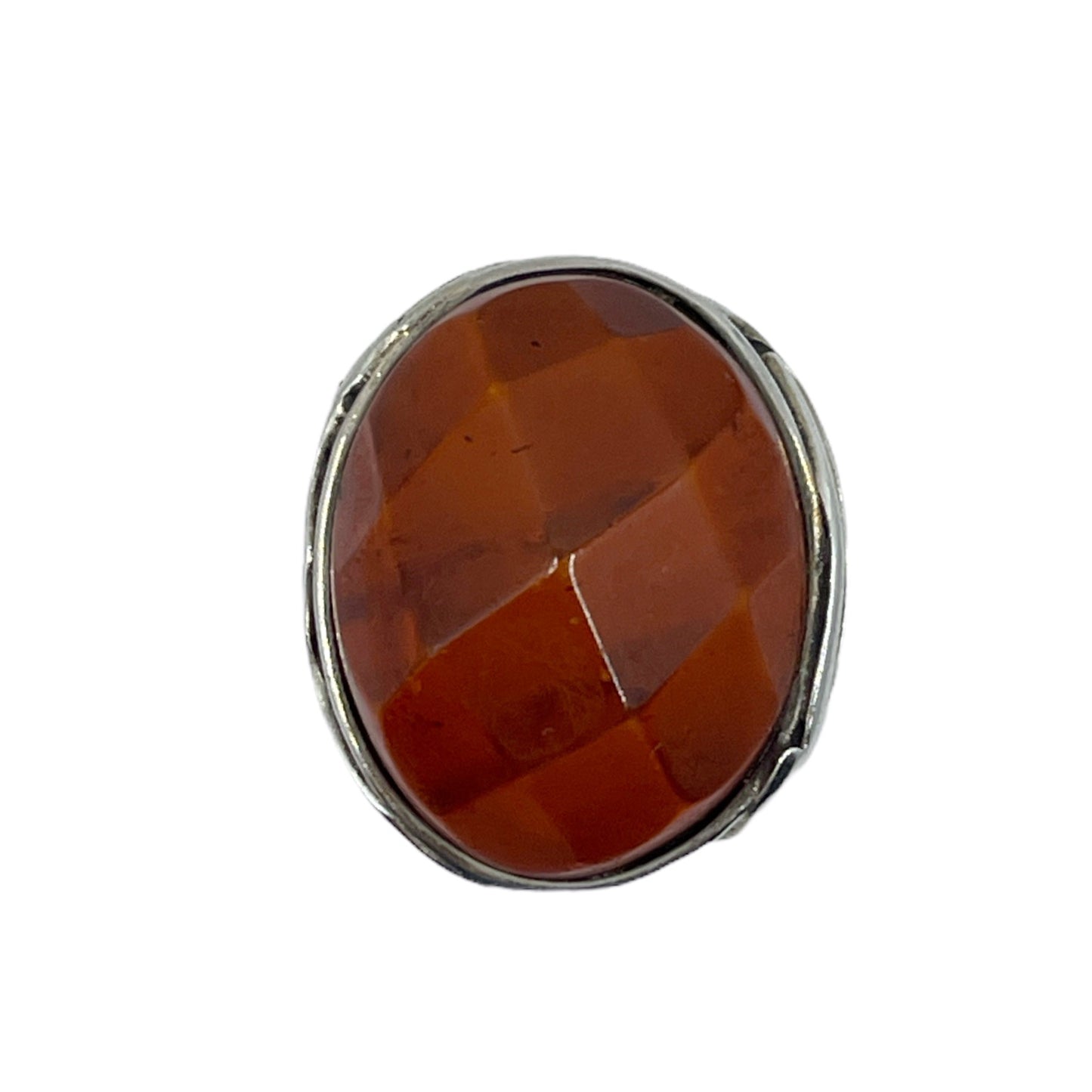 sterling silver cherry amber ring