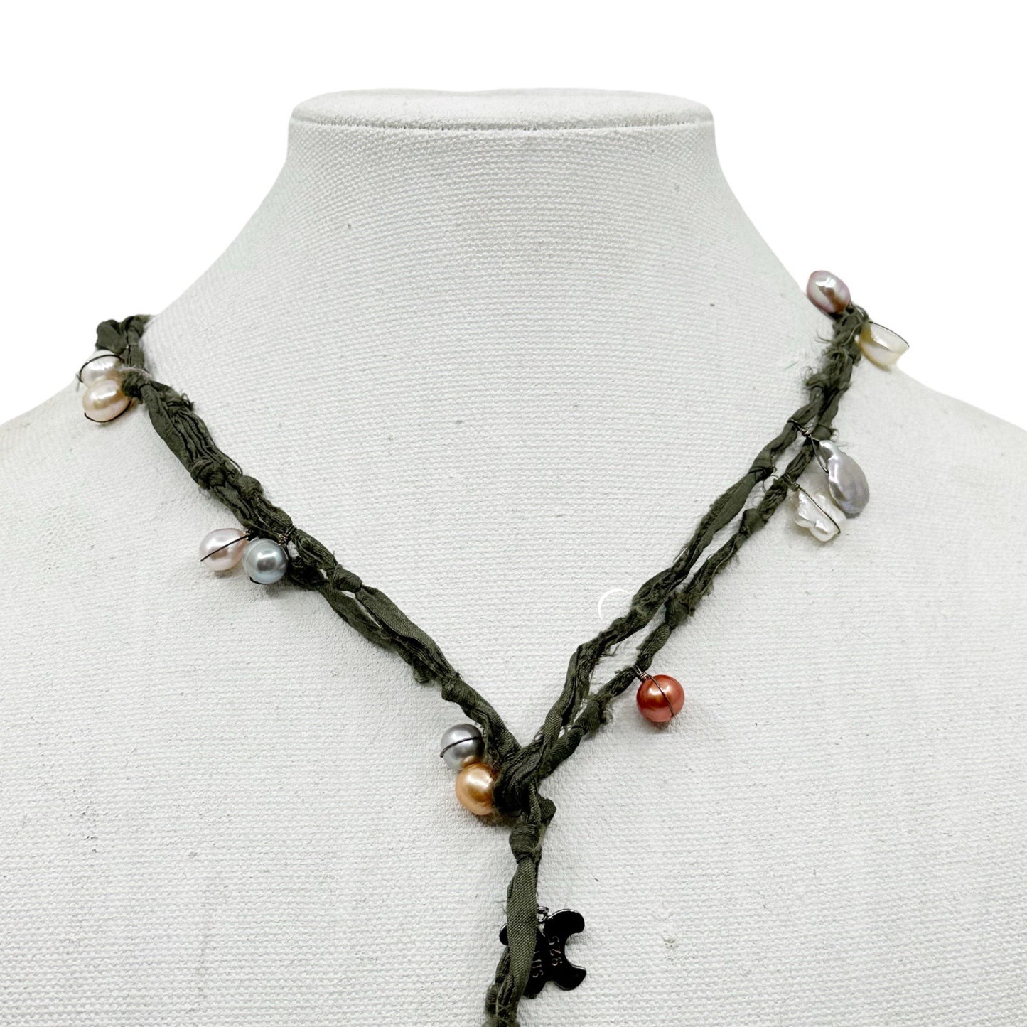 Silk Sterling silver freshwater pearl necklace