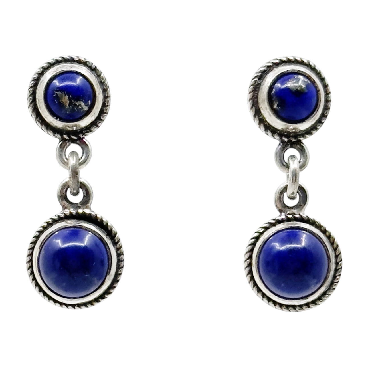 Vintage Egyptian sterling silver lapis lazuli earrings