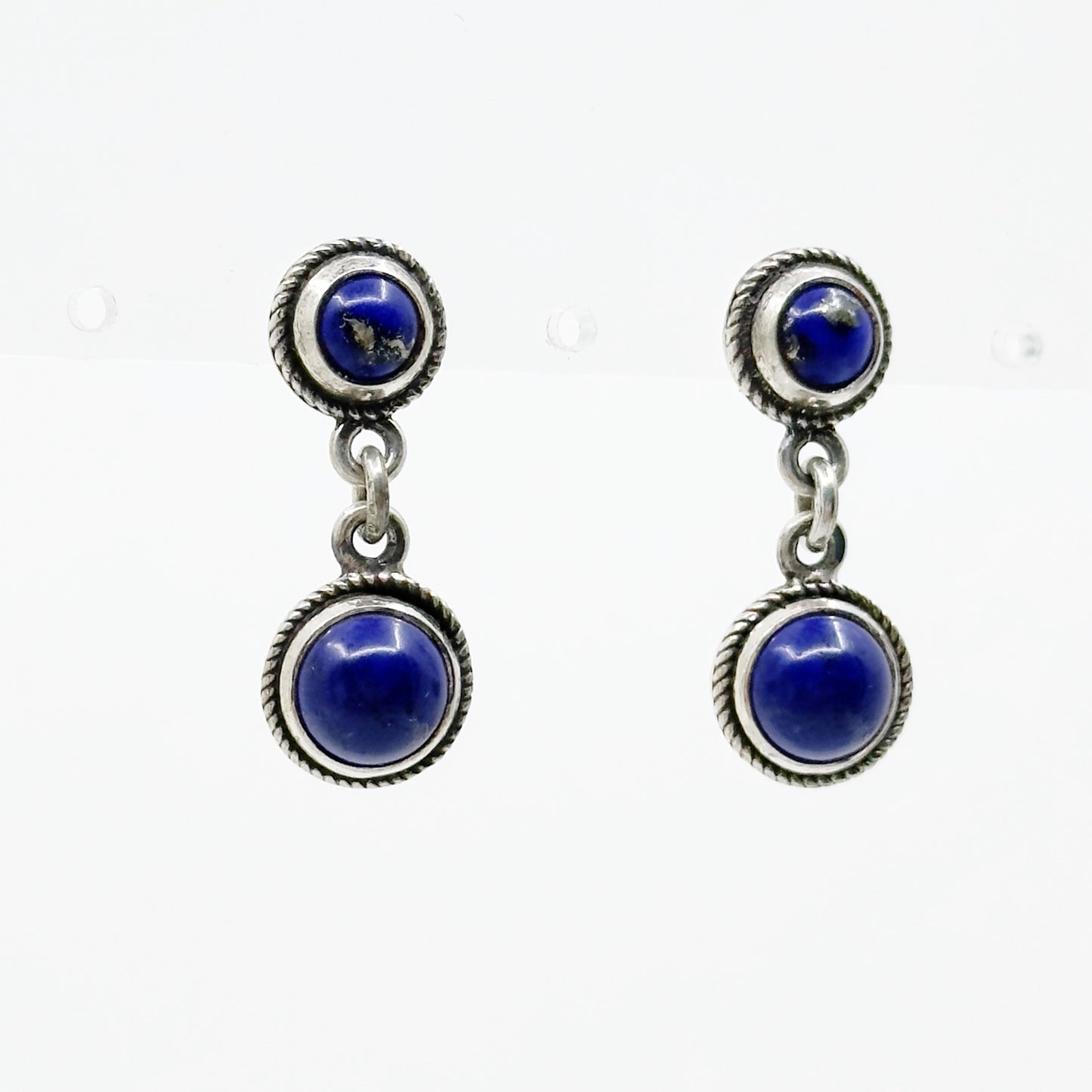 Vintage Egyptian sterling silver lapis lazuli earrings