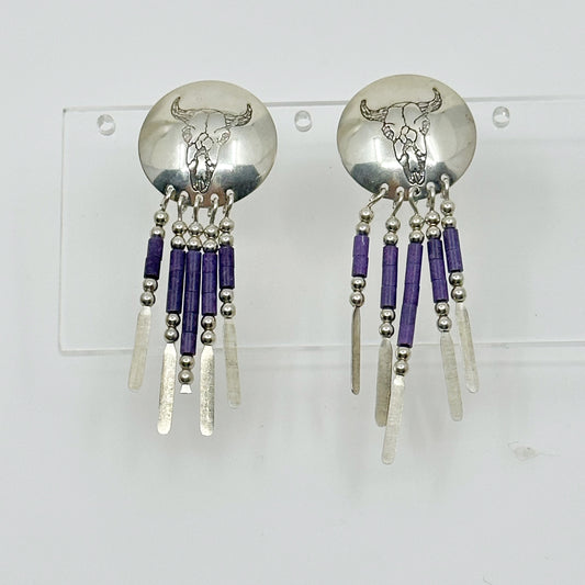 South West Sterling silver stone bead earrings