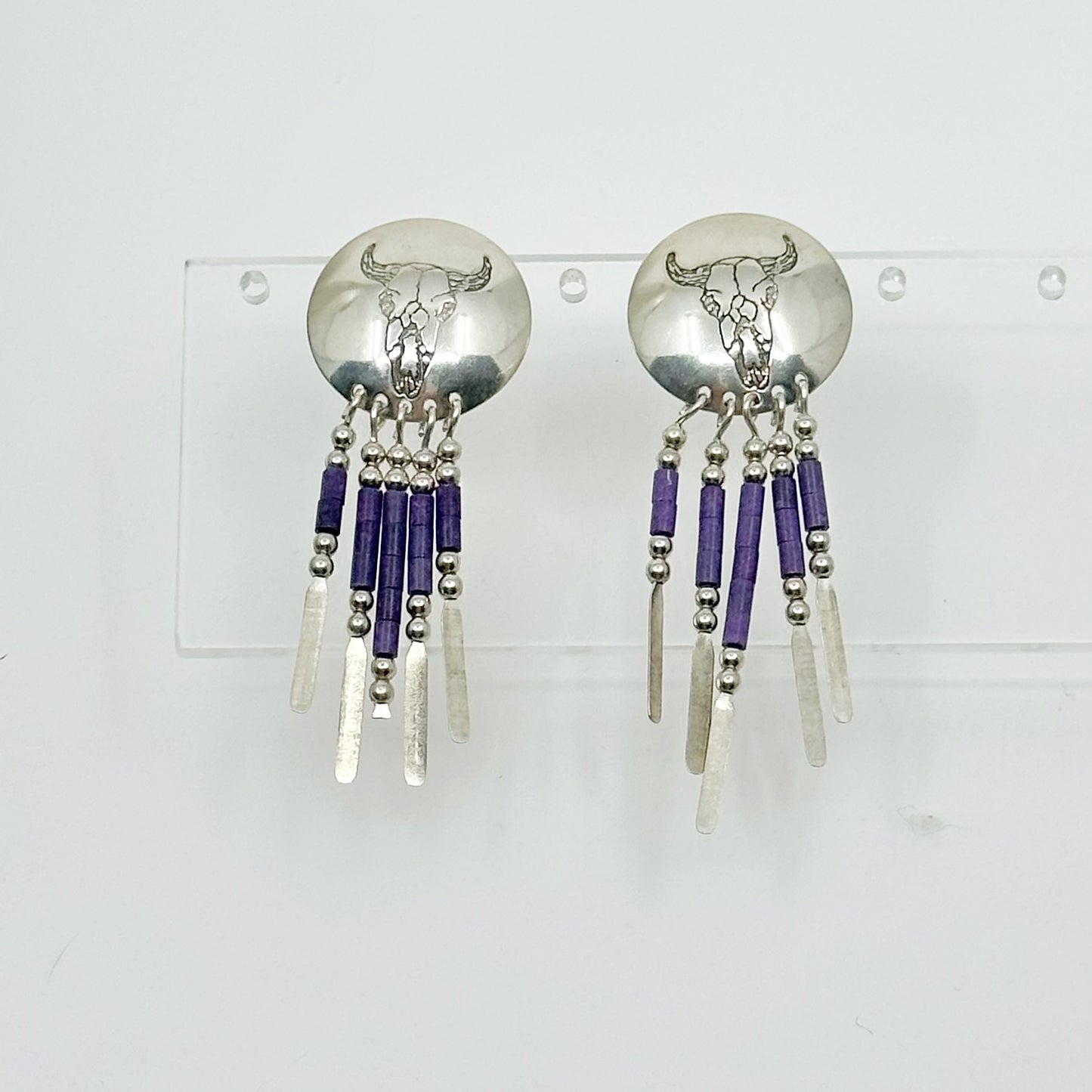 South West Sterling silver stone bead earrings