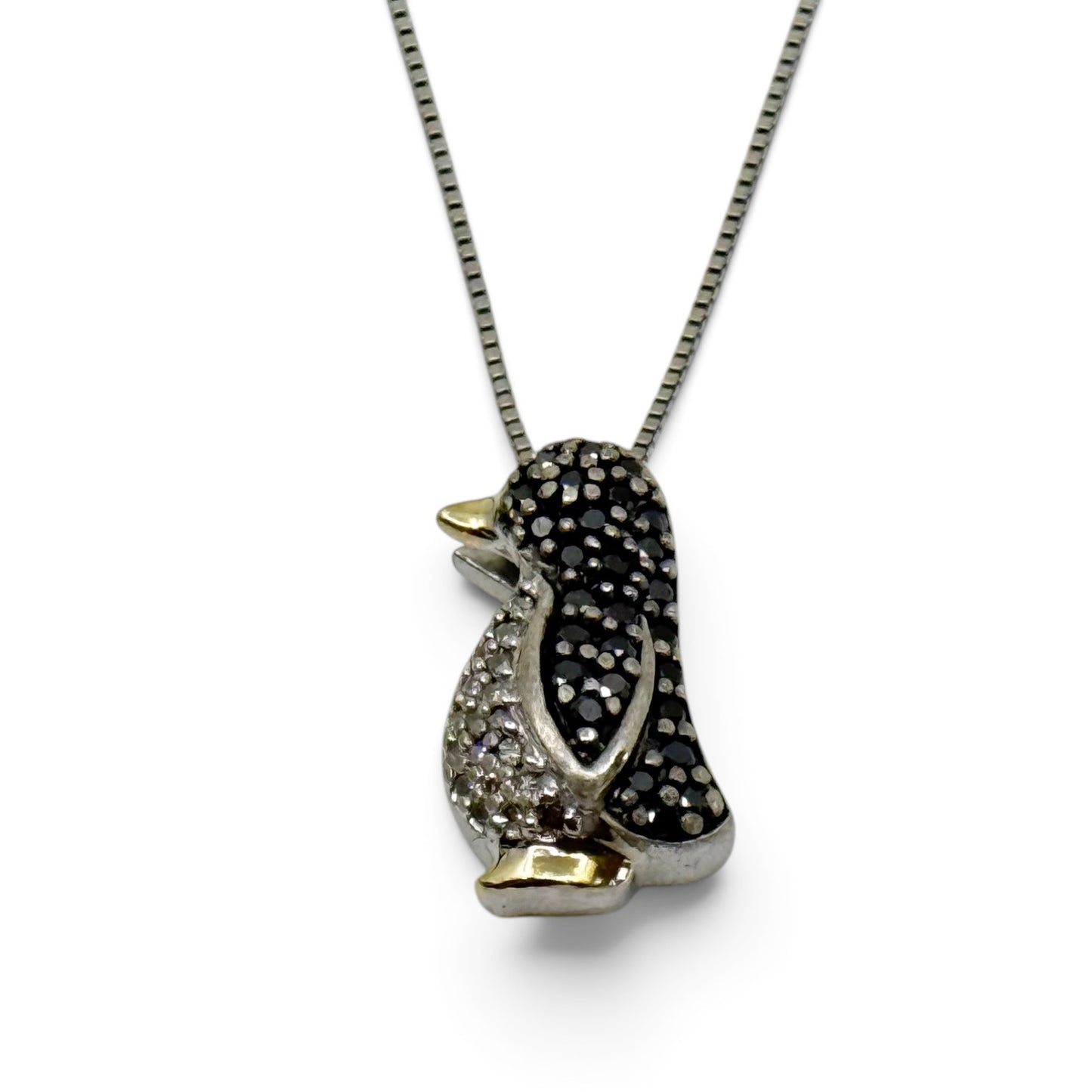 Alwand Vahan 14k gold sterling silver diamond Penguin necklace - GM231