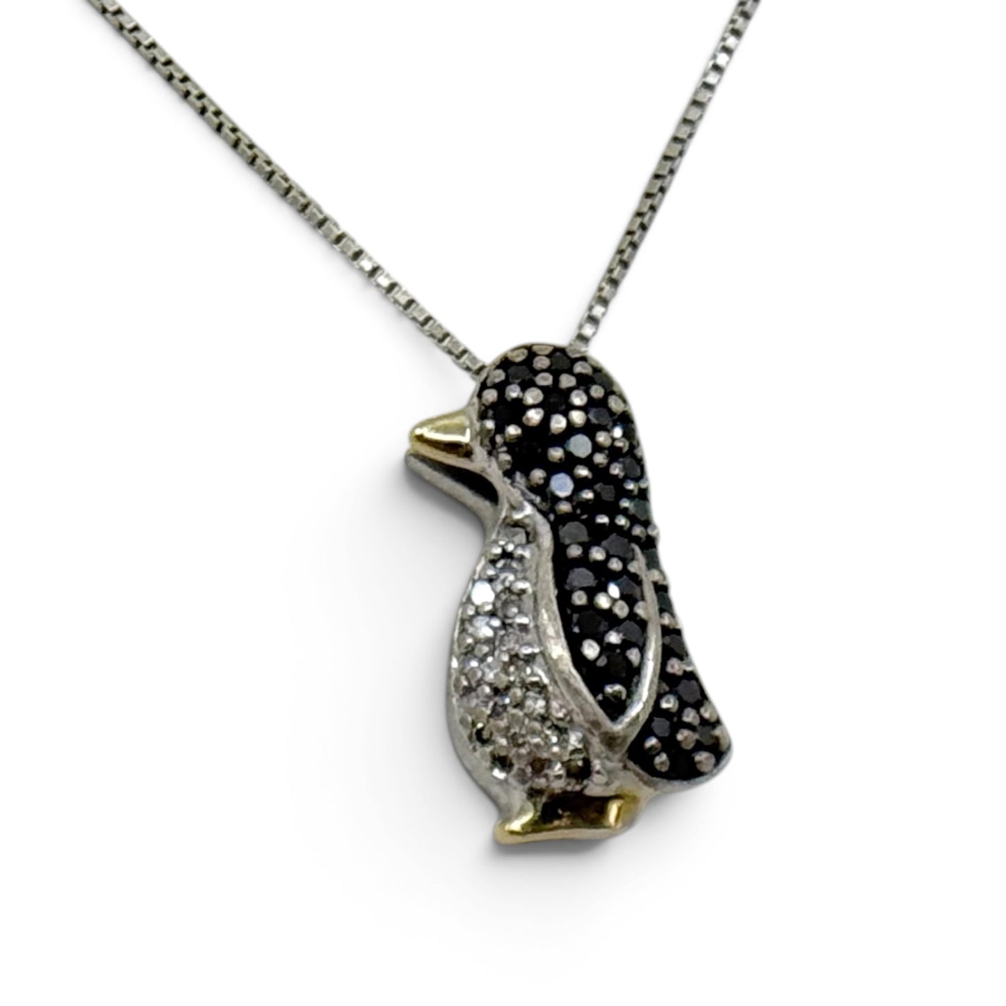 Alwand Vahan 14k gold sterling silver diamond Penguin necklace - GM231