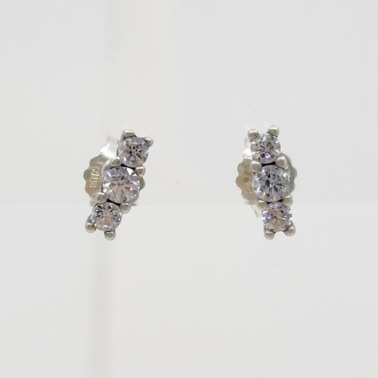 sterling silver Cubic Zirconia stud earrings