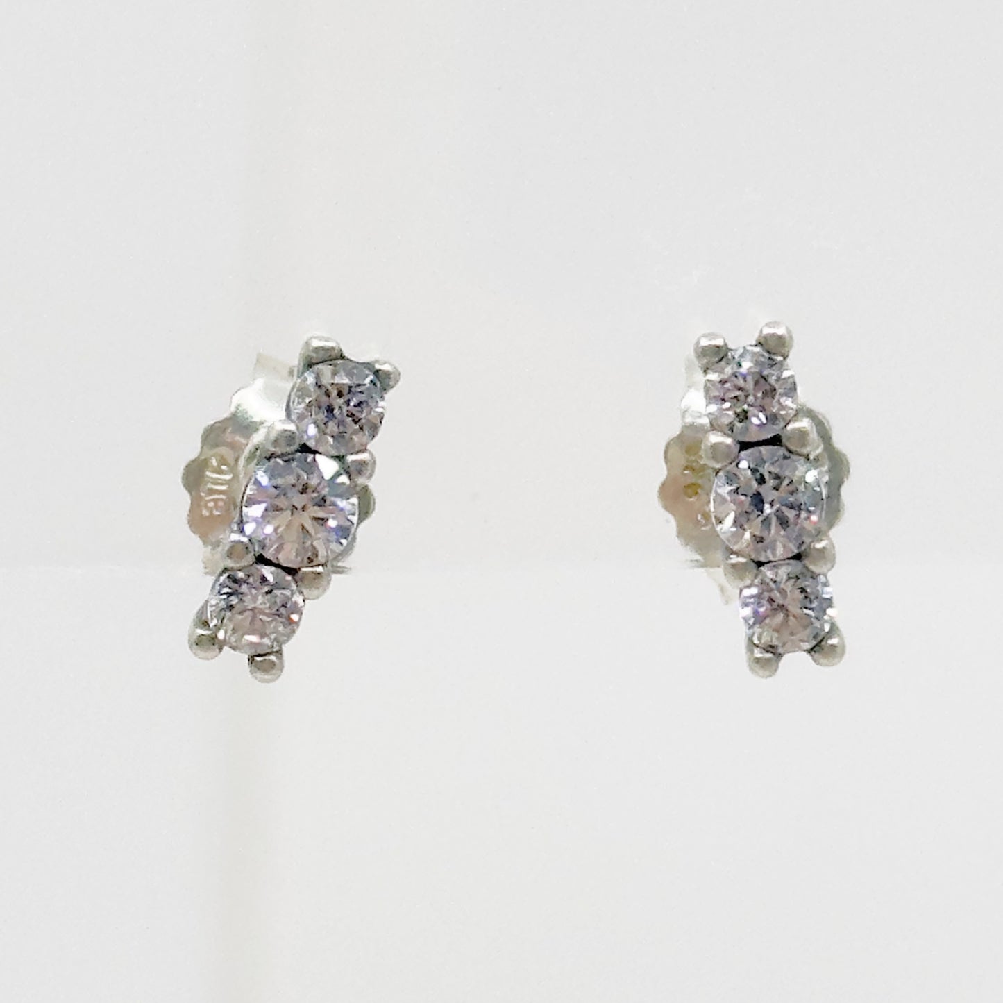 sterling silver Cubic Zirconia stud earrings