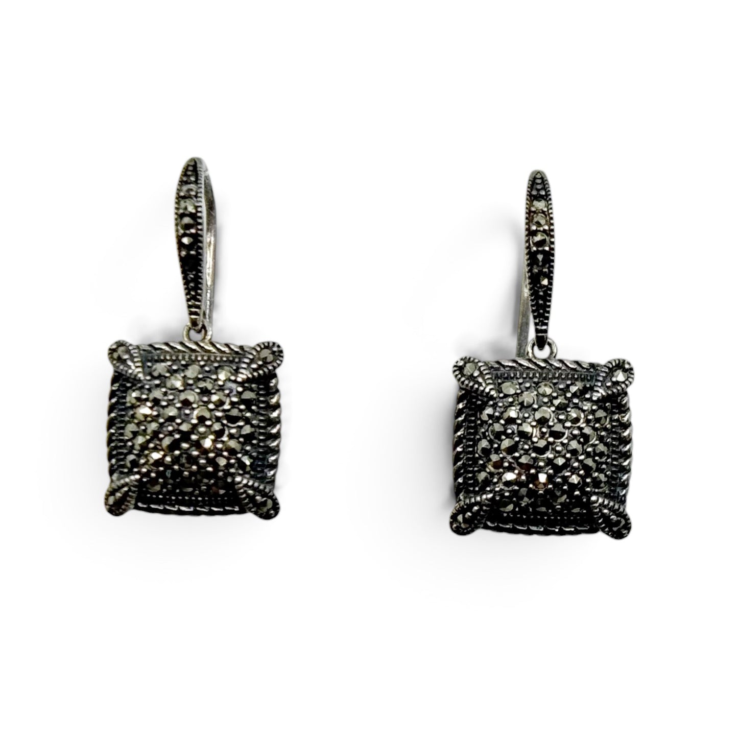 Marc sterling silver marcasite drop earrings - GM234