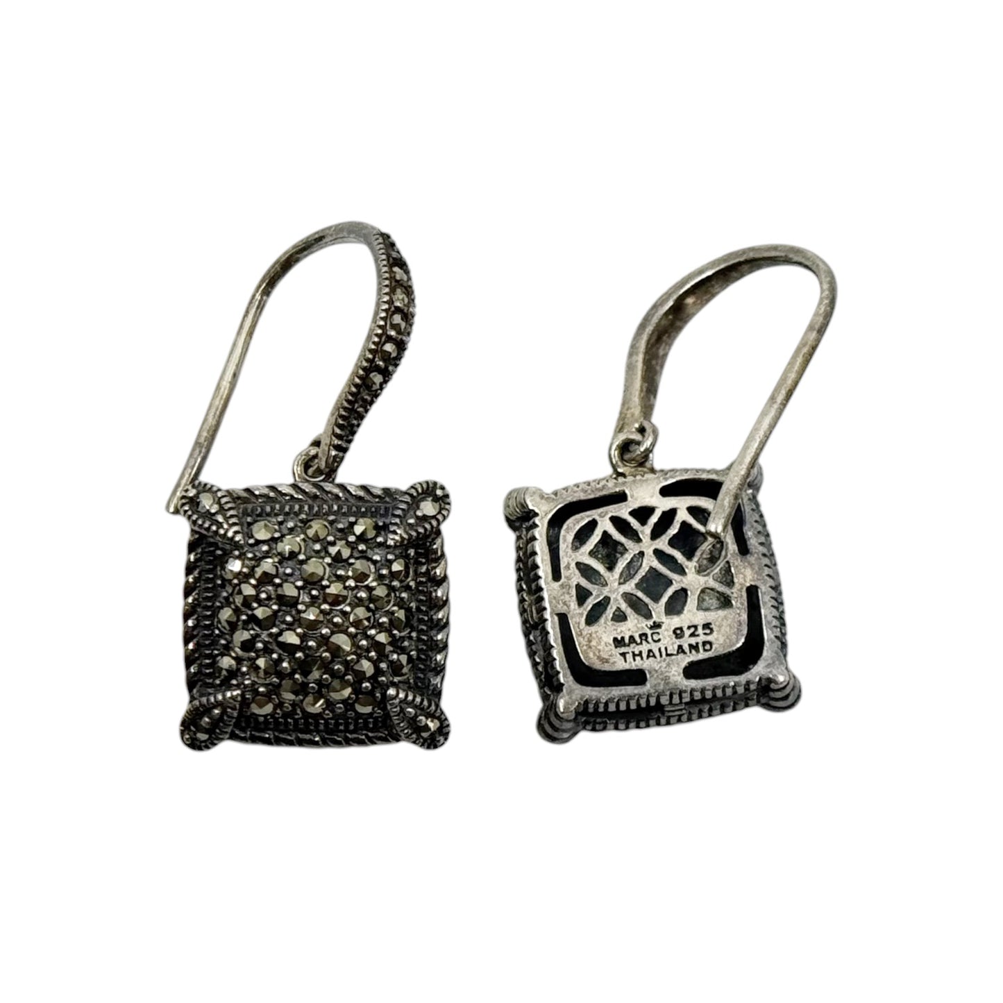 Marc sterling silver marcasite drop earrings - GM234