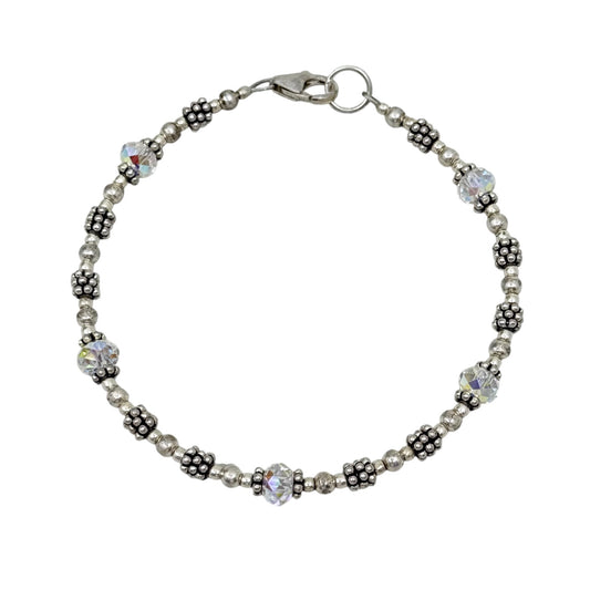 sterling silver AB bead bracelet - GM22
