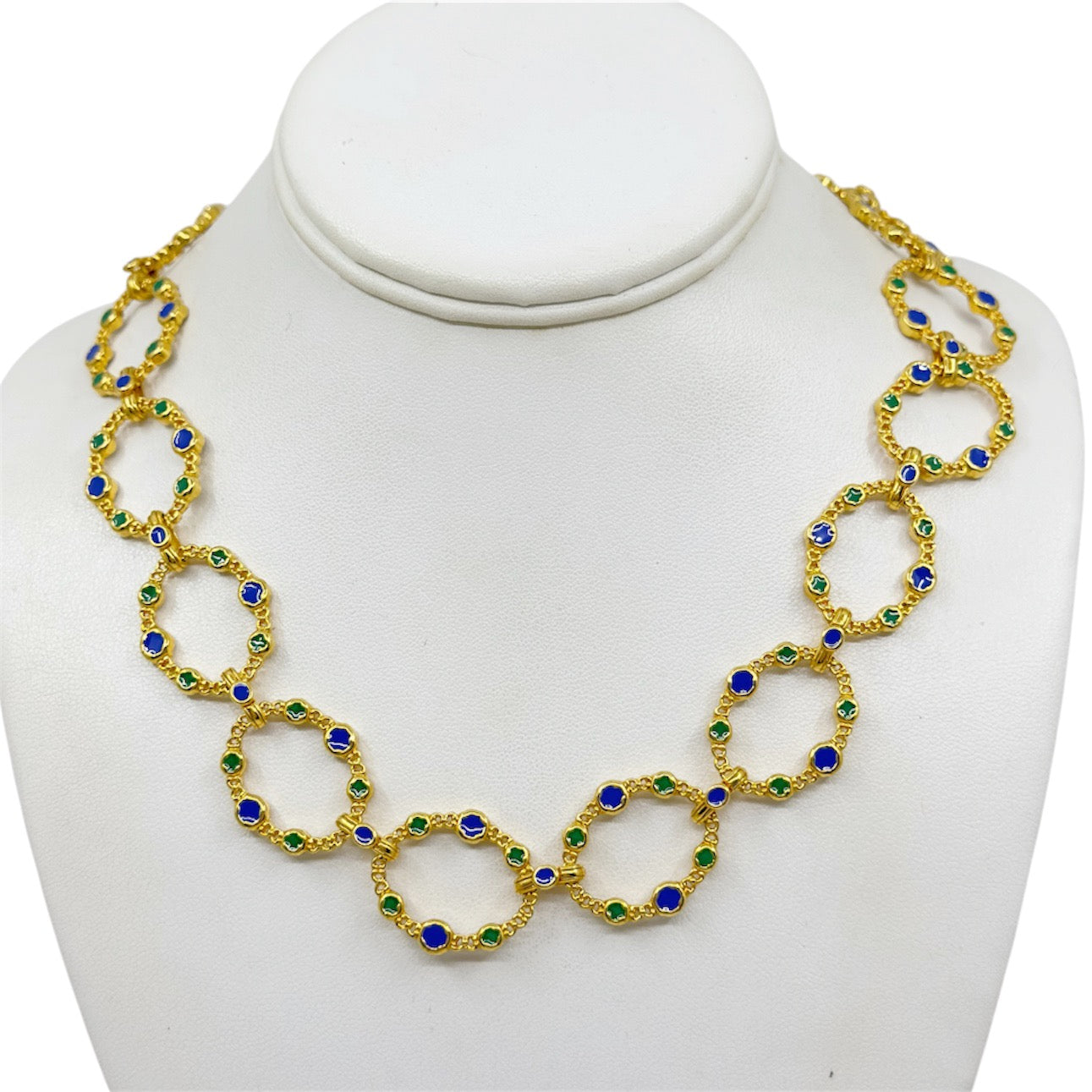 Metropolitan Museum Of Art MMA Gold Tone Enamel necklace