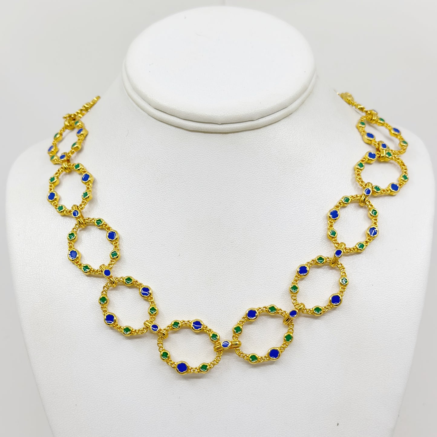 Metropolitan Museum Of Art MMA Gold Tone Enamel necklace