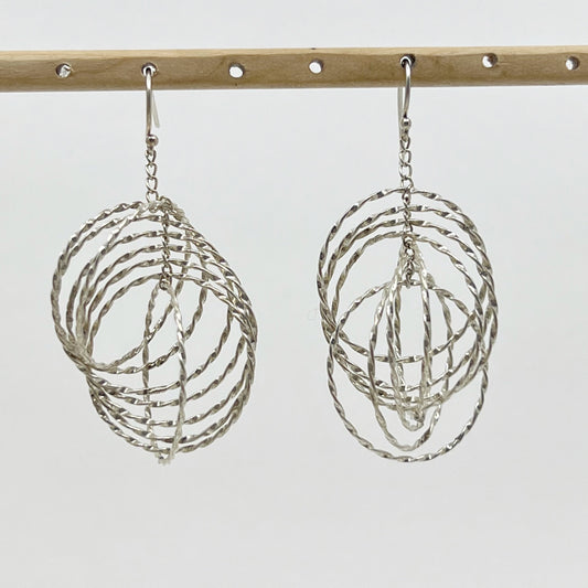 Sterling silver chandelier link earrings