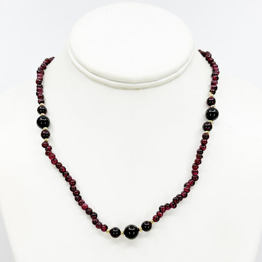 Hand Made Gold Filled garnet bead necklace