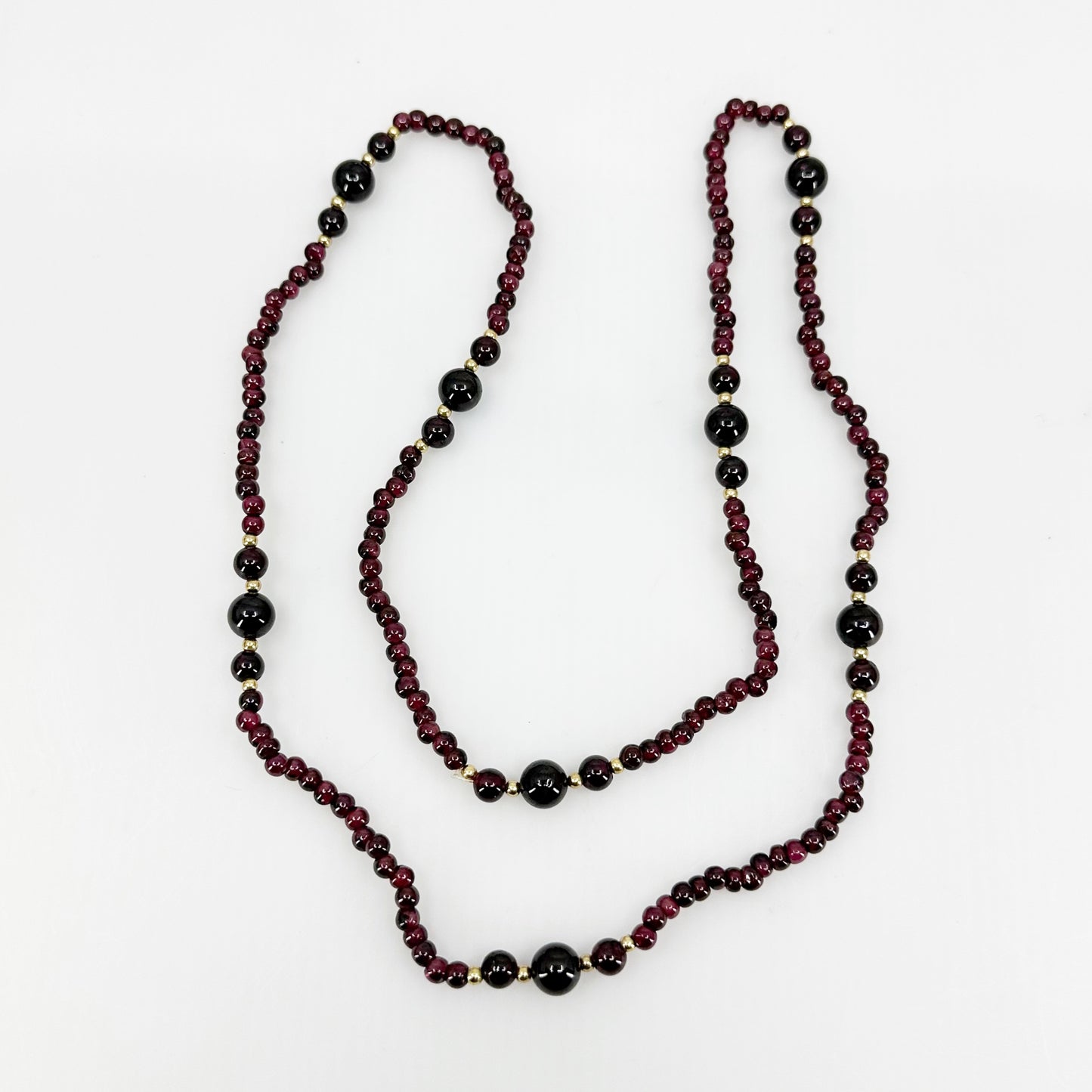 Hand Made Gold Filled garnet bead necklace