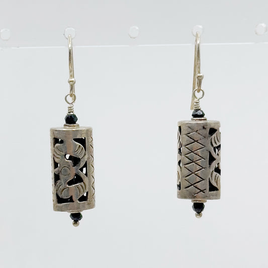 Sterling silver bead drop earrings