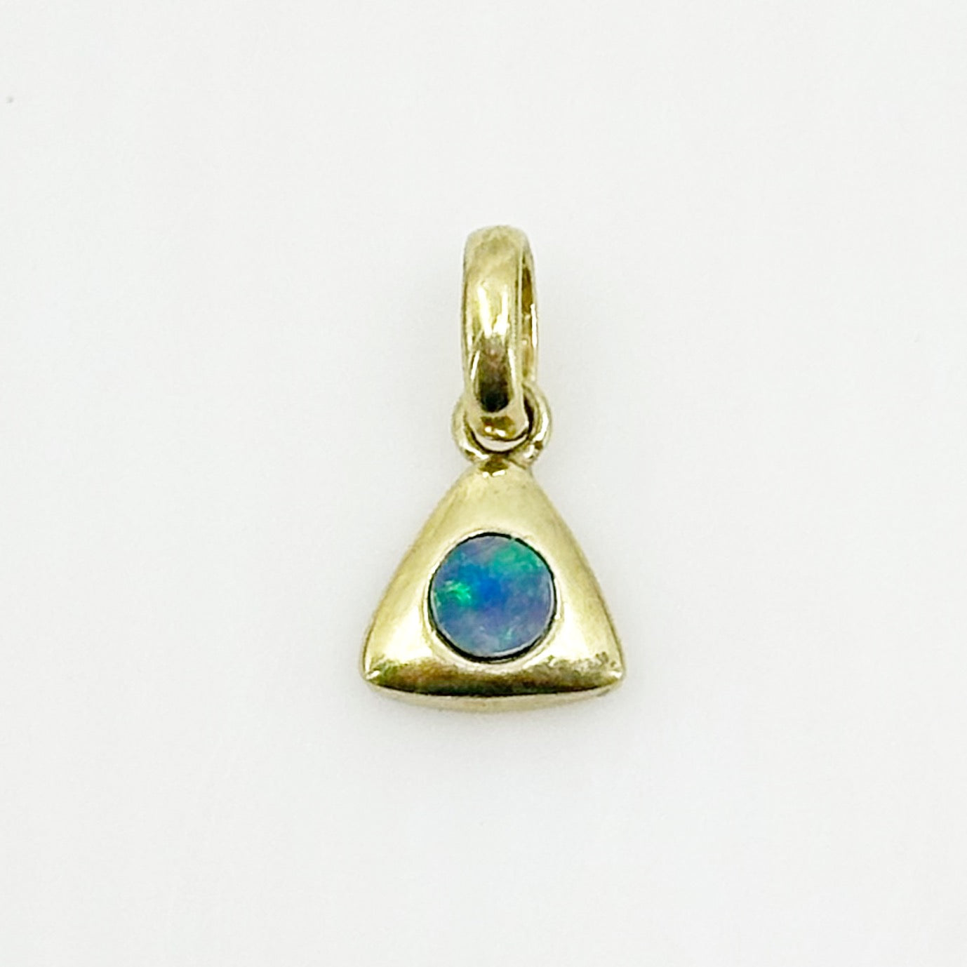 Gold Vermeil sterling silver opal triangle Pendant