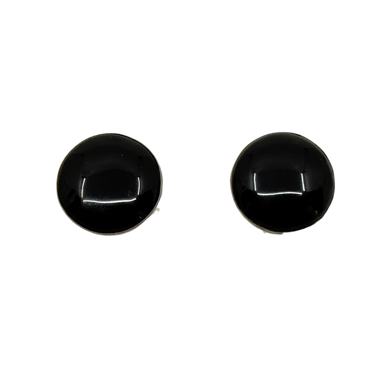 Vintage sterling silver onyx earrings - GM77