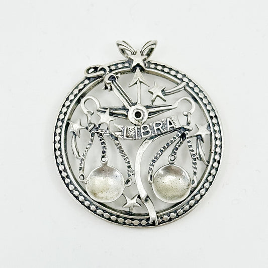 Vintage Beau Sterling silver libra pendant