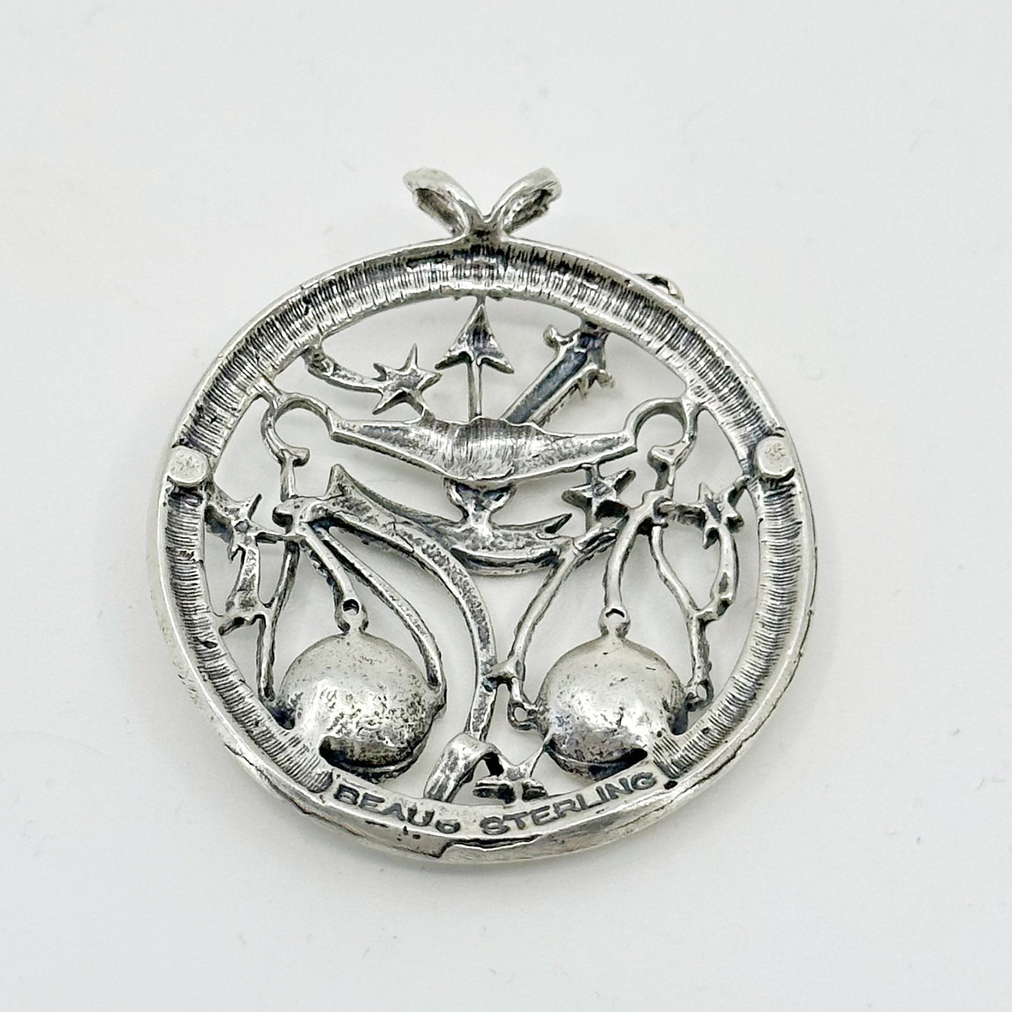 Vintage Beau Sterling silver libra pendant