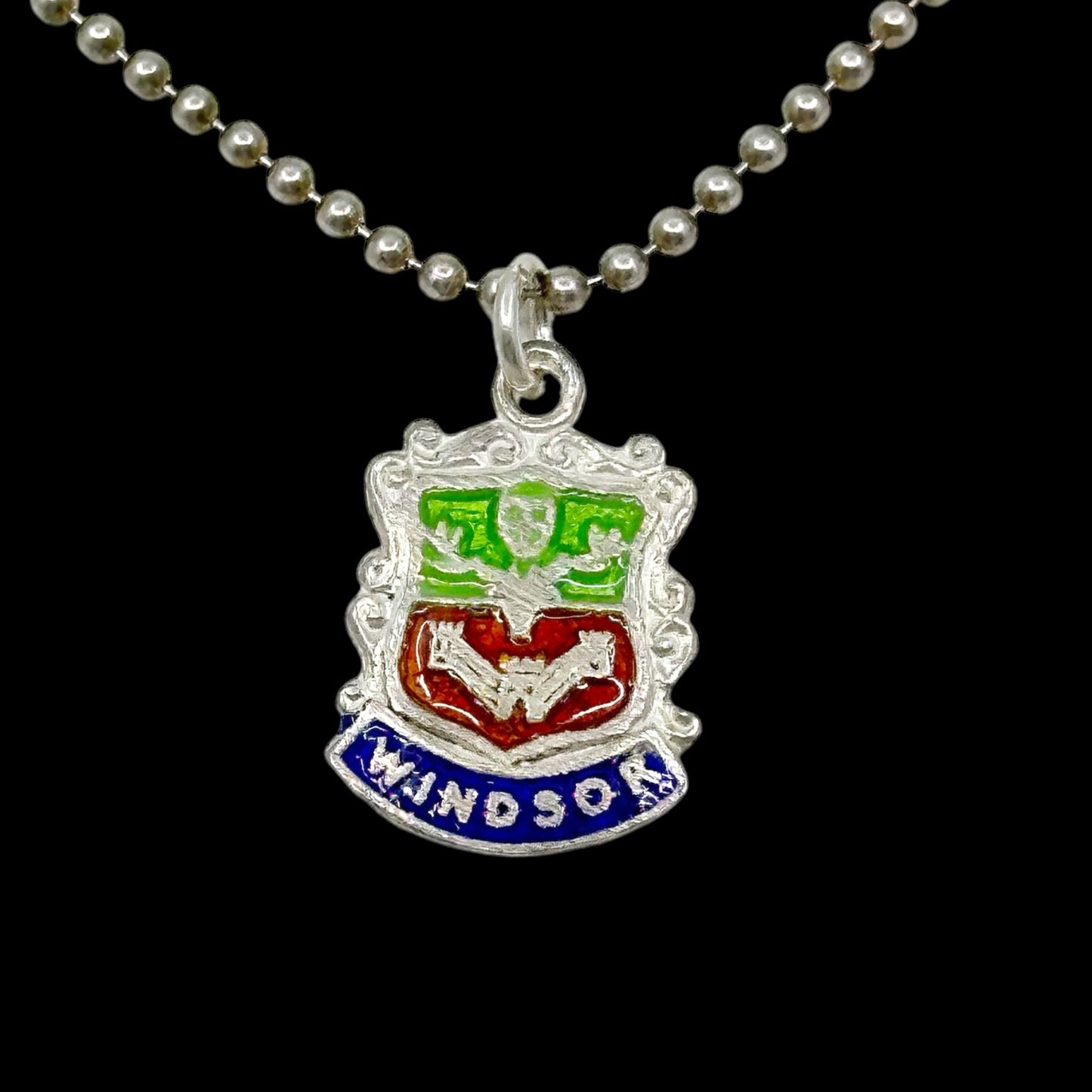 Vintage Sterling silver enamel Windsor charm pendant