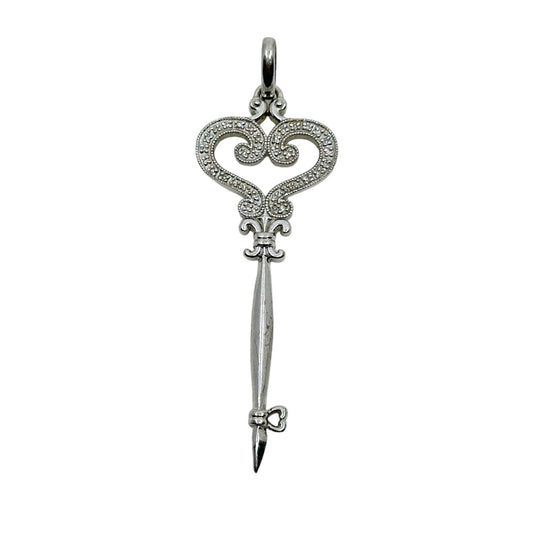 sterling silver Diamond key pendant