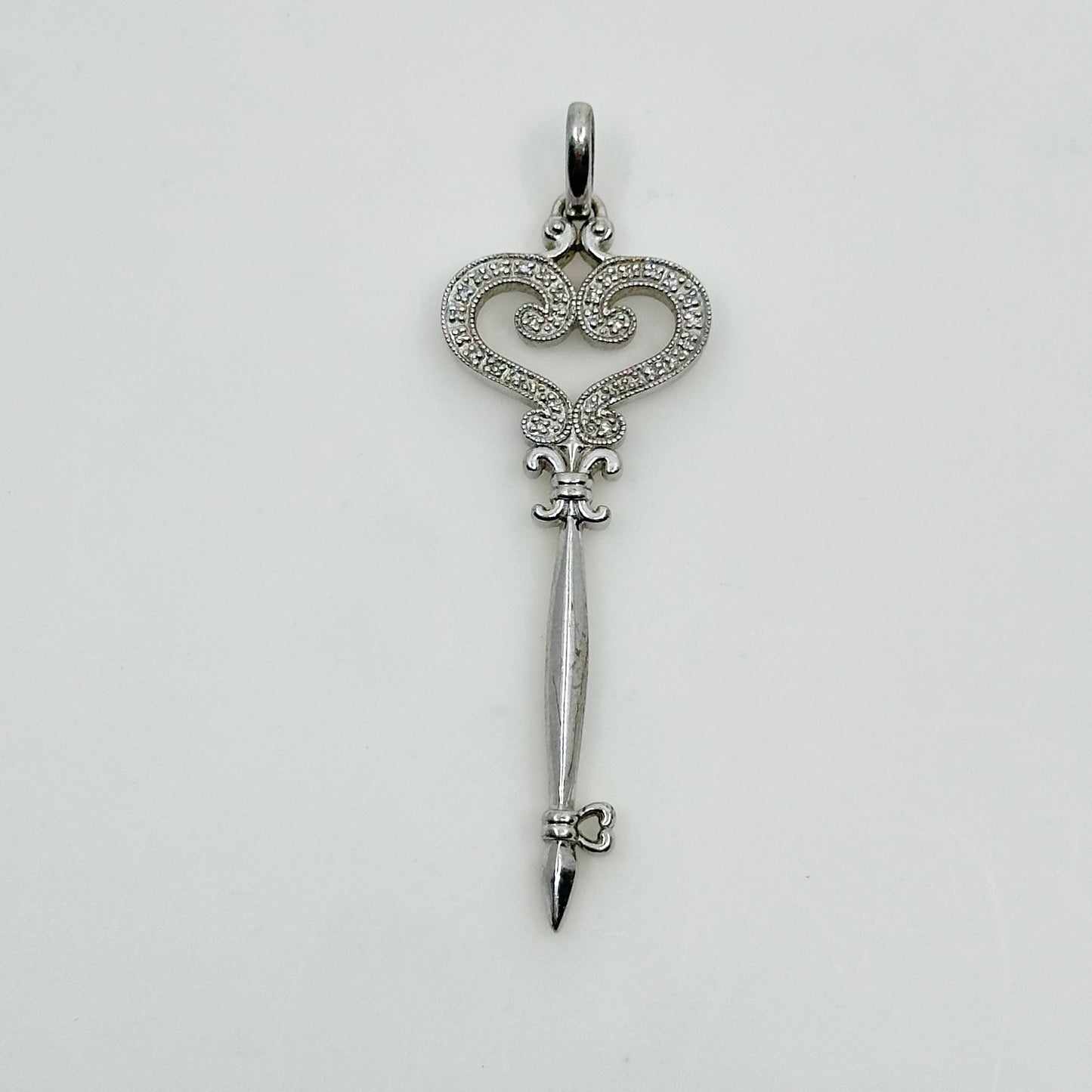 sterling silver Diamond key pendant