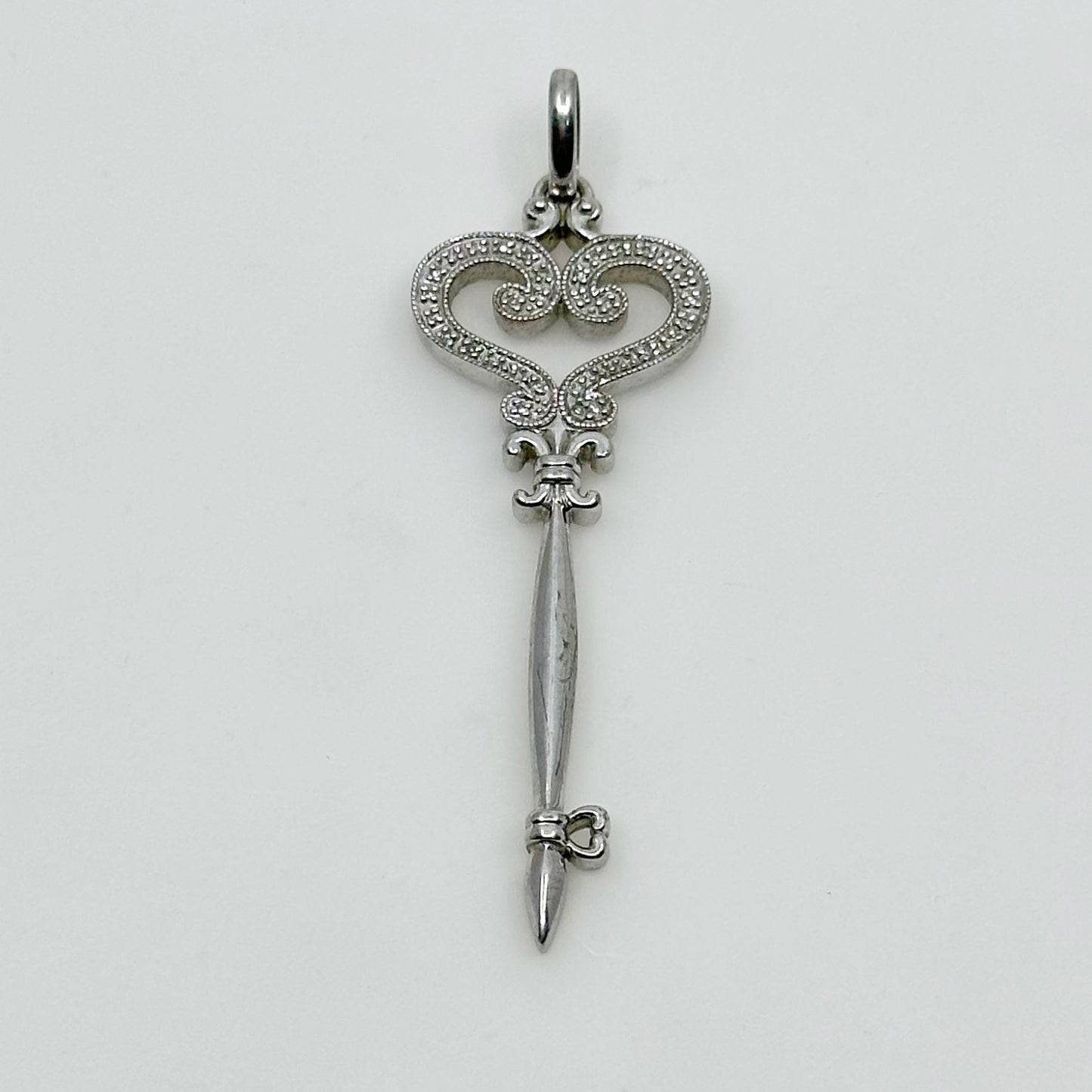 sterling silver Diamond key pendant