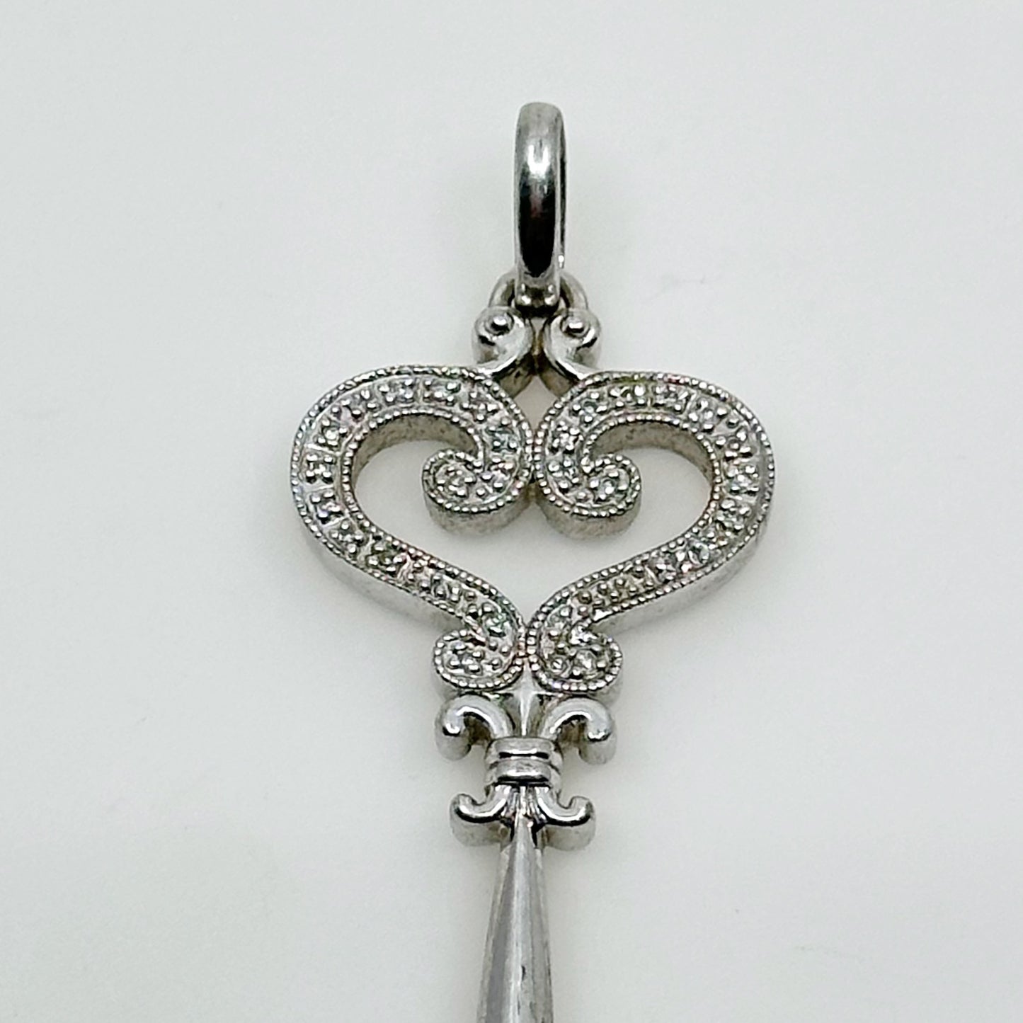 sterling silver Diamond key pendant