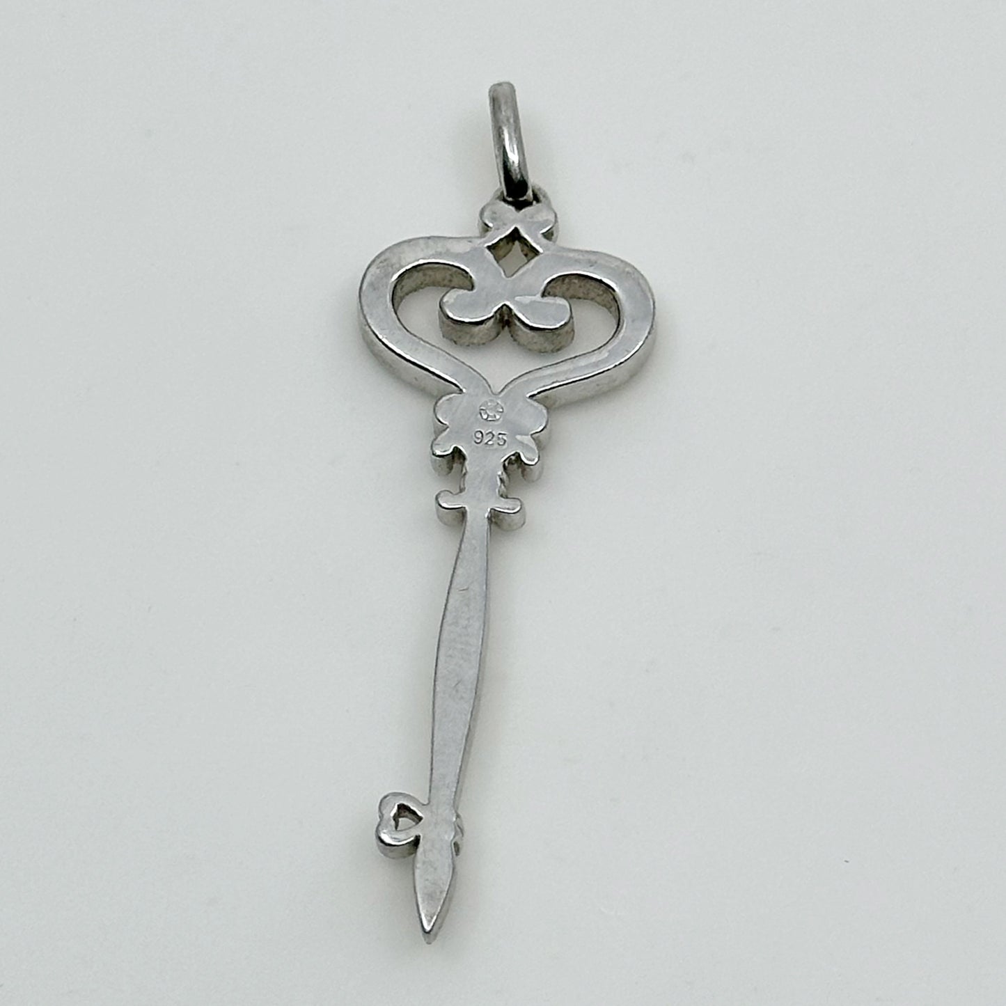 sterling silver Diamond key pendant