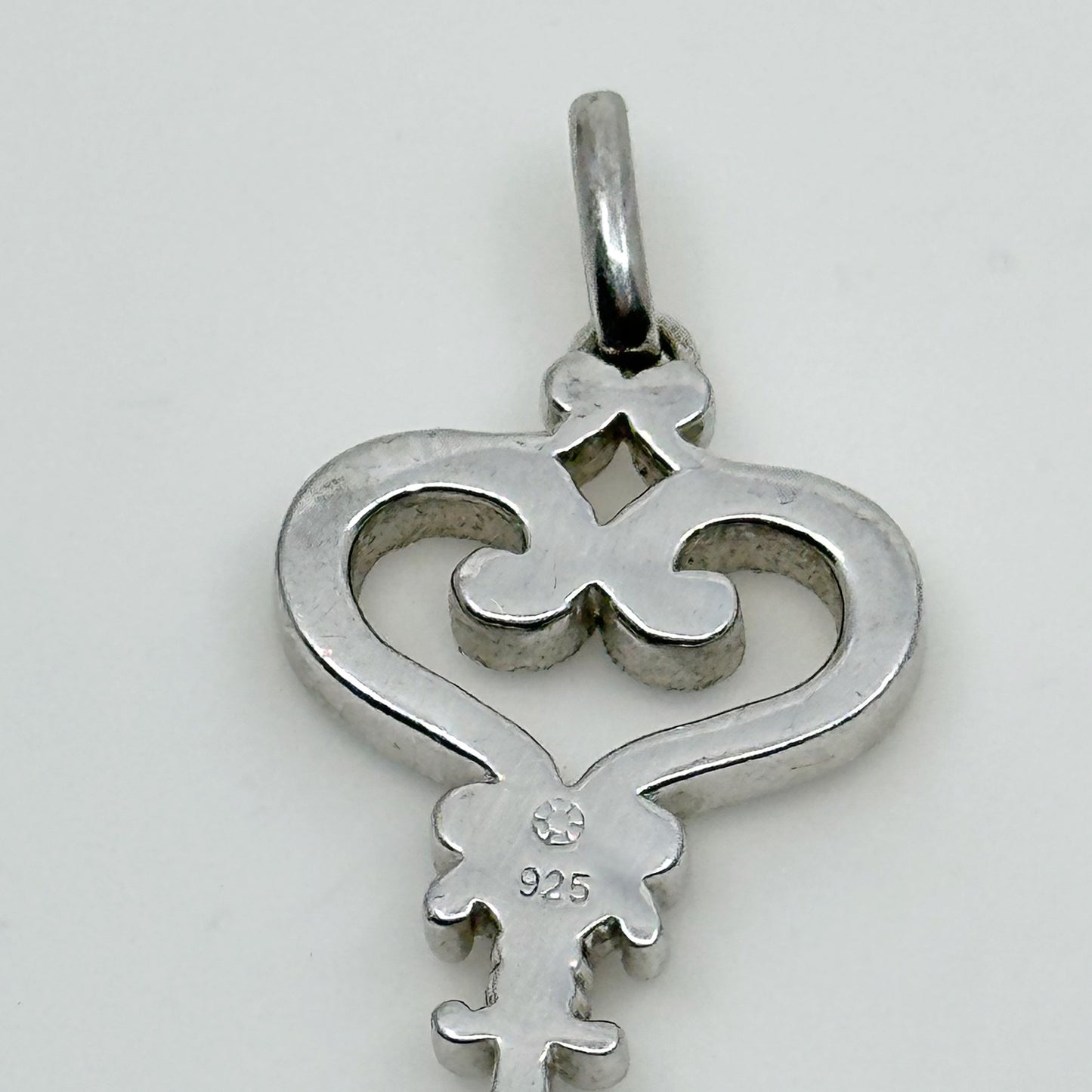 sterling silver Diamond key pendant