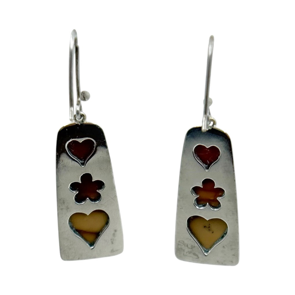 Hand Made sterling silver Jasper drop earrings - GM288